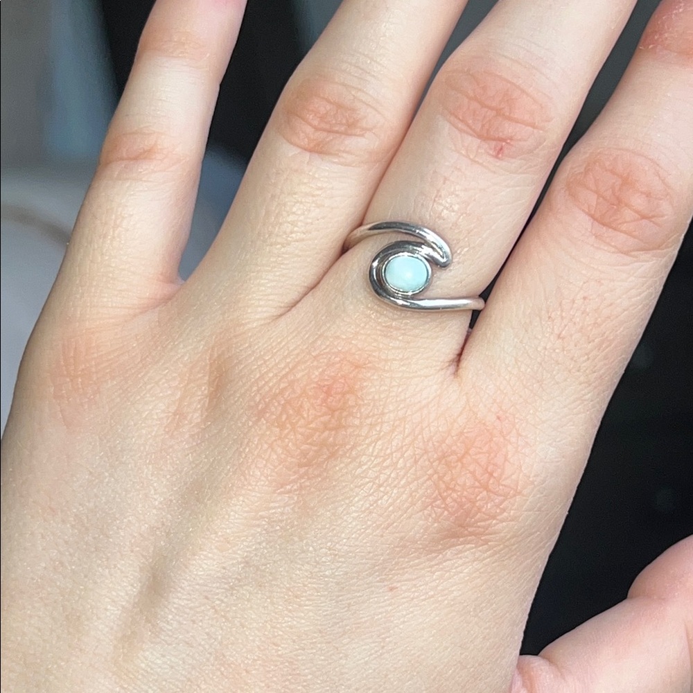 Ocean Wave Larimar Ring